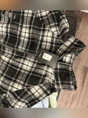 Fashion Nova Black and White Plaid Blazer